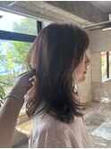 アプリコットオレンジ/くびれヘア/ウェーブショート［新潟］