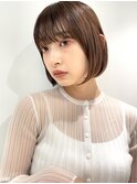 大人ボブ/アッシュカラー/簡単スタイリング/ボブ