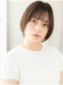 くすみベージュシースルーバング丸みショートY戸田公園20代30代