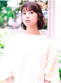 自然乾燥で決まるクセ毛風ボブヘアースタイル