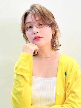 エムスラッシュ アヴェダ 自由が丘(M.SLASH AVEDA) シースルーバング/ニュアンスパーマ/シルキーベージュ/自由が丘