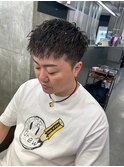 ホワイトメッシュ/ツイスト/ツイスパ/パーマ/メンズ/眉毛