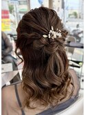 お呼ばれにハーフアップアレンジ