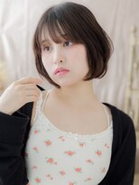 カバーヘア ブリス 戸田公園西口店(COVER HAIR bliss)&nbsp;斜めバング暗髪ひし形丸みショートボブb戸田公園20代30代40代
