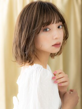 カバーヘア ブリス 上尾西口店(COVER HAIR bliss) イヤリングカラーブリーチなしゆるふわボブウルフ20代30代322Z