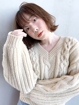 アイティー バイ アルバム 中野店(IT by ALBUM) ラフ外ハネワンカールボブ_ハイライトカラー_76776