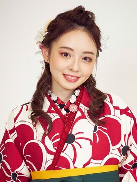 アース 新松戸店(HAIR&MAKE EARTH) 無造作カールのハーフアップスタイル