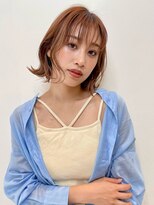 トルネード(TORNADO) オレンジ シルキーベージュ 外ハネパーマ 切りっぱなしボブ t94