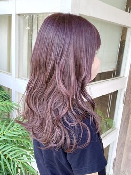 シエン ホワイト(CIEN white) パープル×セミロング(ハイライト履歴あり)