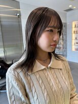 スノッブサンク(Snob ciNQ)&nbsp;切りっぱなしミディ/グレージュカラー/小顔バング/20代