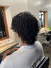 メンズカット+ウルフパーマ￥15000 /原宿/ツーブロック/ツイストパーマ/眉毛