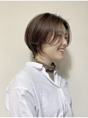 ショートカット丸みショート耳掛けひし形小新潟西区　小新