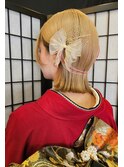成人式後撮りボブアレンジ