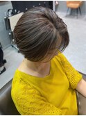 レイヤーカット細めハイライト白髪ぼかし海外レイヤー東京銀座