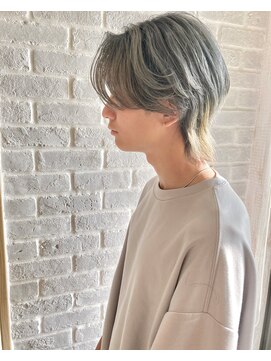 エムロード 深草店 メンズウルフ/センターパート/シルバーグレージュ