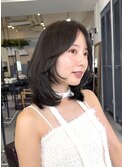 ひし形レイヤー/レイヤーボブ／ワンカール／骨格補正／ブラウン