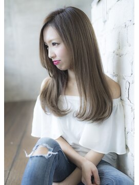 ミラレスカ 栄(MIRA RESCA) ロングストレート　アッシュベージュ　二股