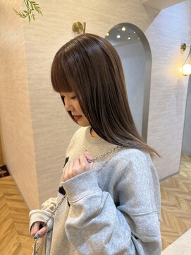 ネウィ 大分中央町店(newi) やわらかブラウンのナチュラルストレート