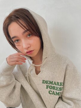  fit stand 千葉/ショートボブ/カット/パーマ/ダブルカラー/トリートメント/縮毛矯正 イメチェン/ピンクベージュ/アンブレラカラー[千葉]