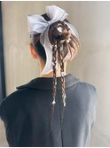 ロング顔周りレイヤー韓国ヘアおくれ毛_ba587033