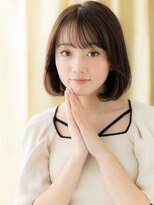 カバーヘア ブリス 北浦和(COVER HAIR bliss) シアーバングダークブラウン艶感ストレートワンカールボブ30代X