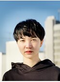 黒髪ボーイッシュマッシュショート