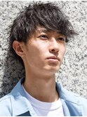 七三オールバックツイストパーマかき上げヘアコンマヘア