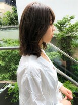 【田村】黒髮くびれエアリーミディアムレイヤーエギョモリ2030代