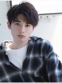 メンズ/マッシュ/ニュアンスパーマ/刈り上げ/センターパート