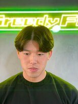 グリーディーフォックス 三軒茶屋(GreedyFOX)&nbsp;波巻き/マッシュパーマ/ウルフ/ハイライト<理容室>三軒茶屋