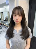 透明感イルミナオリーブカラー韓国レイヤーカット