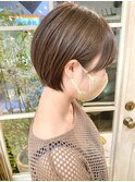 ツヤ髪ナチュラルブラウン丸みショート駅近美容室赤羽
