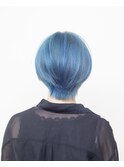 ハンサムショート/ブルー/ダブルカラー/センターパート/豊橋田原