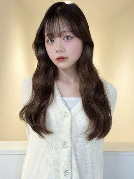アイトーキョーエス 渋谷(AI TOKYO S) 韓国波ウェーブ巻き顔まわりレイヤー透明感カラーチョコブラウン