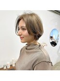 ☆ショートヘアショートボブ丸みショート大人美人ショート小顔