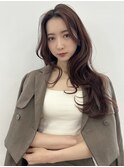 ラベンダーピンク×レイヤースタイル