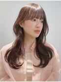 くびれヘア/アプリコットオレンジ/髪質改善/縮毛矯正/前髪/原宿