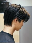【センターパート×メンズショート】
