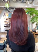 【LoA】ブリーチなし赤髪ワインレッドボルドー小顔黒髪