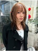☆茶髪レイヤーカットブラウンカラーハッシュカットウルフカット