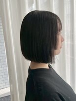 ヘアメイク ミチ 富田店(HAIRMAKE MICHI)&nbsp;姫カット ぱっつんボブ 暗髪 モード 艶髪 ストレート 黒髪