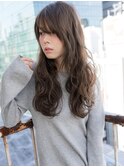 透け感バング×毛束感セミウェットロング