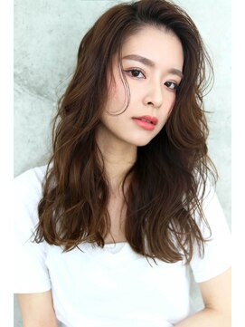 ブラン 梅田(Blanc) 【Blanc/梅田】無造作カール＿くびれセミディ＿斜めバングha２