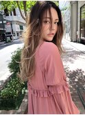 バレイヤージュ_毛先パーマことりベージュウォーターフォール