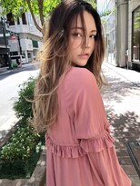 ヌイ 横浜(nui)&nbsp;バレイヤージュ_毛先パーマことりベージュウォーターフォール