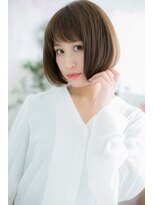 ミック 日暮里店(miq) 黒髪グレージュカラー☆小顔オン眉前下がりボブb1