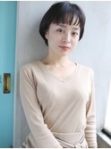天神【BIRTH】ショコラアッシュ×オン眉耳掛けショート