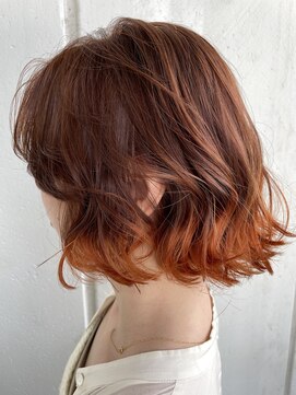 フラバー(flover) すそカラー【ツヤツヤオレンジ】ボブ20代30代40代