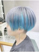 マッシュ女子/ネイビーブルーカラー/インナーブルーバイオレット