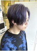 センターパート ハイトーン ウルフ  エンドカラー